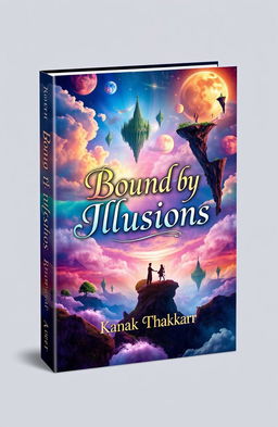 The cover design for a book titled "Bound by Illusions" by Anaya, done in a captivating and imaginative style