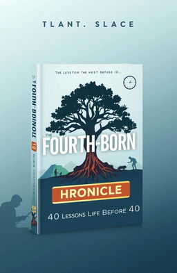 A visually appealing book cover design for a self-help book titled 'The Fourth-Born Chronicles: 40 Lessons for Life Before 40', aimed at men