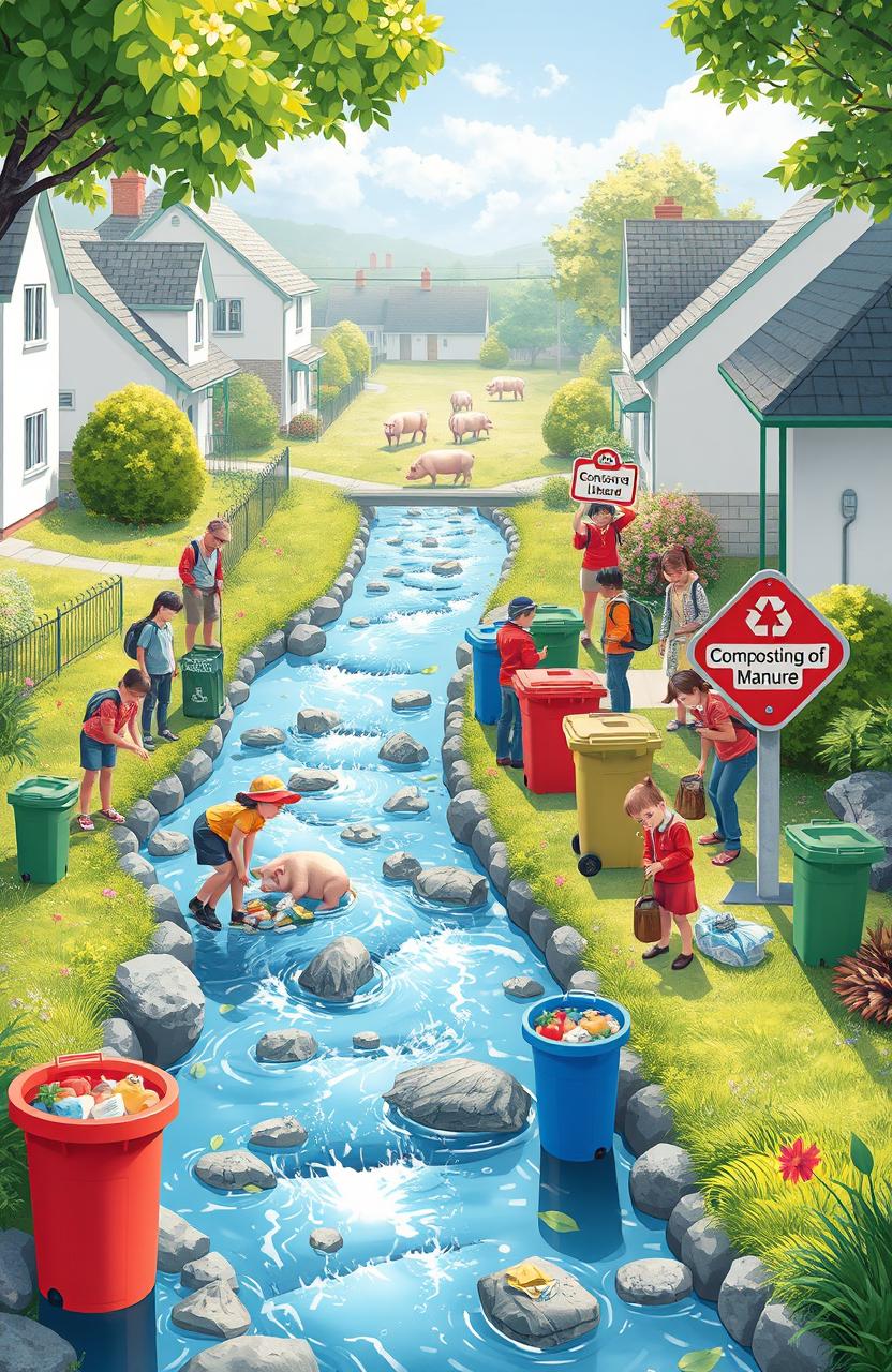 A vibrant digital art piece that showcases a clean community environment