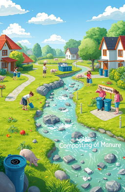 A vibrant digital art piece that showcases a clean community environment