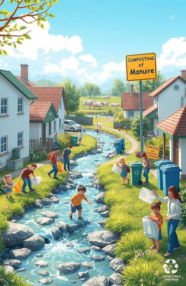 A vibrant digital art piece that showcases a clean community environment