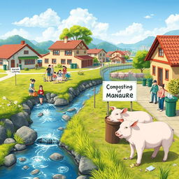 A vibrant digital art piece in ultra HD that illustrates a clean community