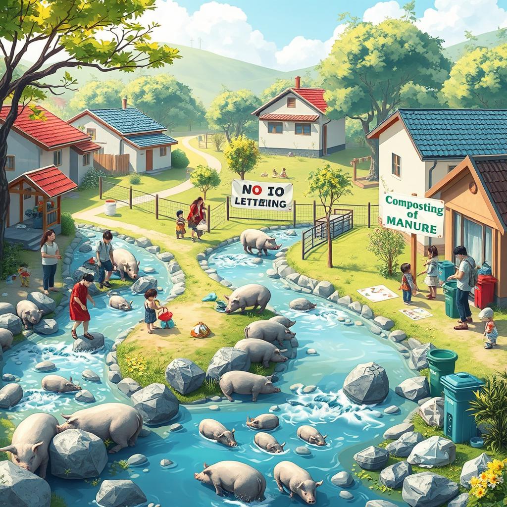 A vibrant digital art piece in ultra HD that illustrates a clean community