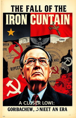 A striking cover page illustrating the disintegration of the USSR, focusing on Mikhail Gorbachev, the last leader of the Soviet Union