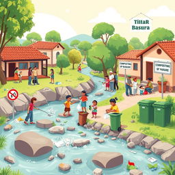 A colorful digital art piece in ultra HD showcasing a clean community