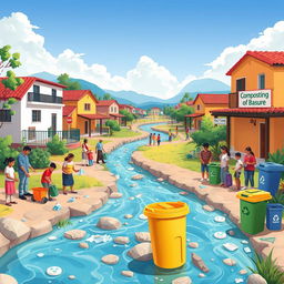 A colorful digital art piece in ultra HD showcasing a clean community