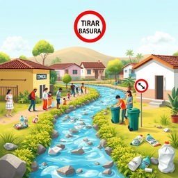A colorful digital art piece in ultra HD showcasing a clean community