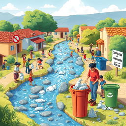 A colorful digital art piece in ultra HD showcasing a clean community
