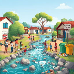 A colorful digital art piece in ultra HD showcasing a clean community