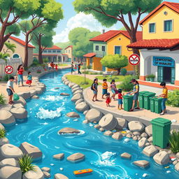 A colorful digital art piece in ultra HD showcasing a clean community