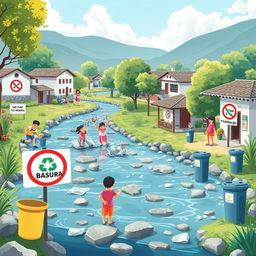A vibrant digital art piece in ultra HD showcasing a clean community