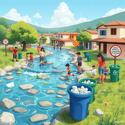 A vibrant digital art piece in ultra HD showcasing a clean community