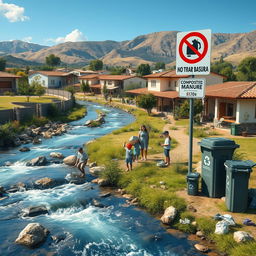 A hyper-realistic digital art piece in ultra HD showcasing a vibrant and clean community
