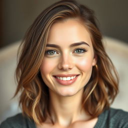 A young French woman, 30 years old, with fair skin and a barely-there makeup look that enhances her natural beauty