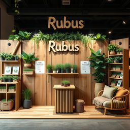 A cozy and eco-friendly stand setup for a herbal cigarettes and bends brand called Rubus