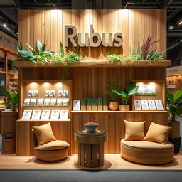 A cozy and eco-friendly stand setup for a herbal cigarettes and bends brand called Rubus