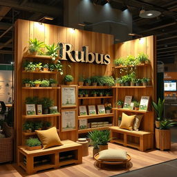 A cozy and eco-friendly stand setup for a herbal cigarettes and bends brand called Rubus