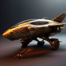 long leopard-like futuristic jet fighter