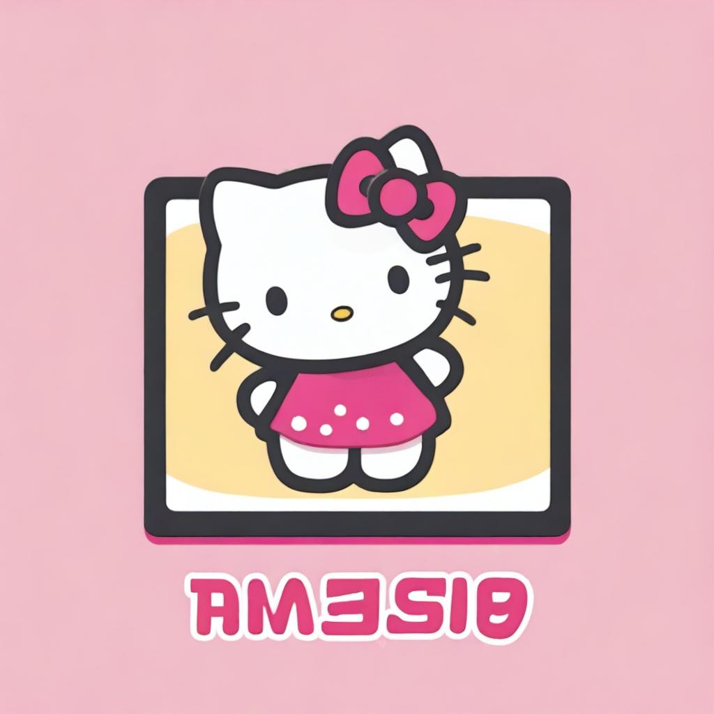 Hello Kitty character in her iconic style, cheerfully holding up a sign that says 'Maisy'.