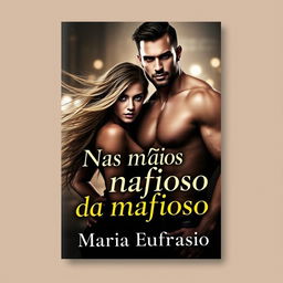 A captivating book cover featuring the title 'Nas mãos do mafioso' prominently displayed in bold, stylish typography