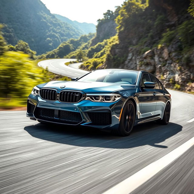 A sleek and powerful BMW M5, showcasing its iconic design features