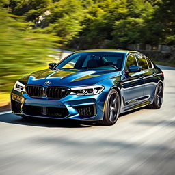 A sleek and powerful BMW M5, showcasing its iconic design features