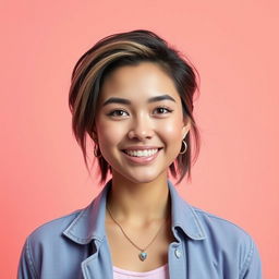 A modern and captivating dating avatar for a YouTube profile, featuring a stylish and attractive person with warm, inviting facial expressions