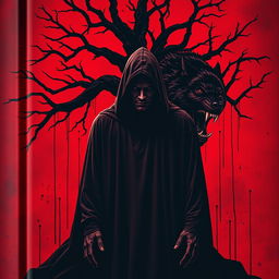 A captivating book cover featuring a central devil figure shrouded in a dark hooded cloak, concealing its face