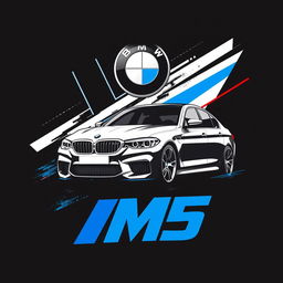 A stylish and modern t-shirt design featuring the BMW M5