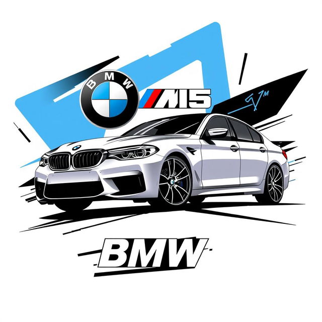 A stylish and modern t-shirt design featuring the BMW M5