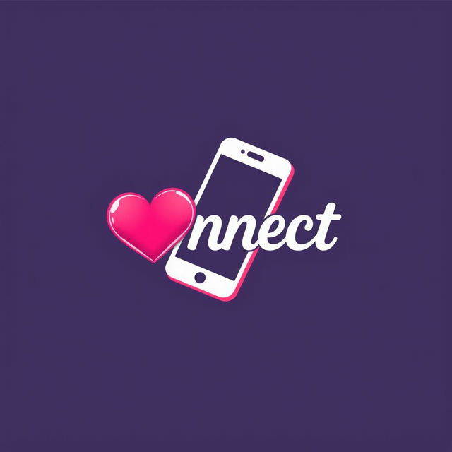 A sleek and modern dating logo design featuring a heart symbol intertwined with a smartphone