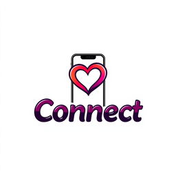 A sleek and modern dating logo design featuring a heart symbol intertwined with a smartphone