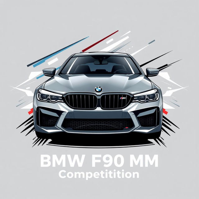 A stylish t-shirt design featuring the BMW F90 M5 Competition