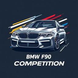 A stylish t-shirt design featuring the BMW F90 M5 Competition