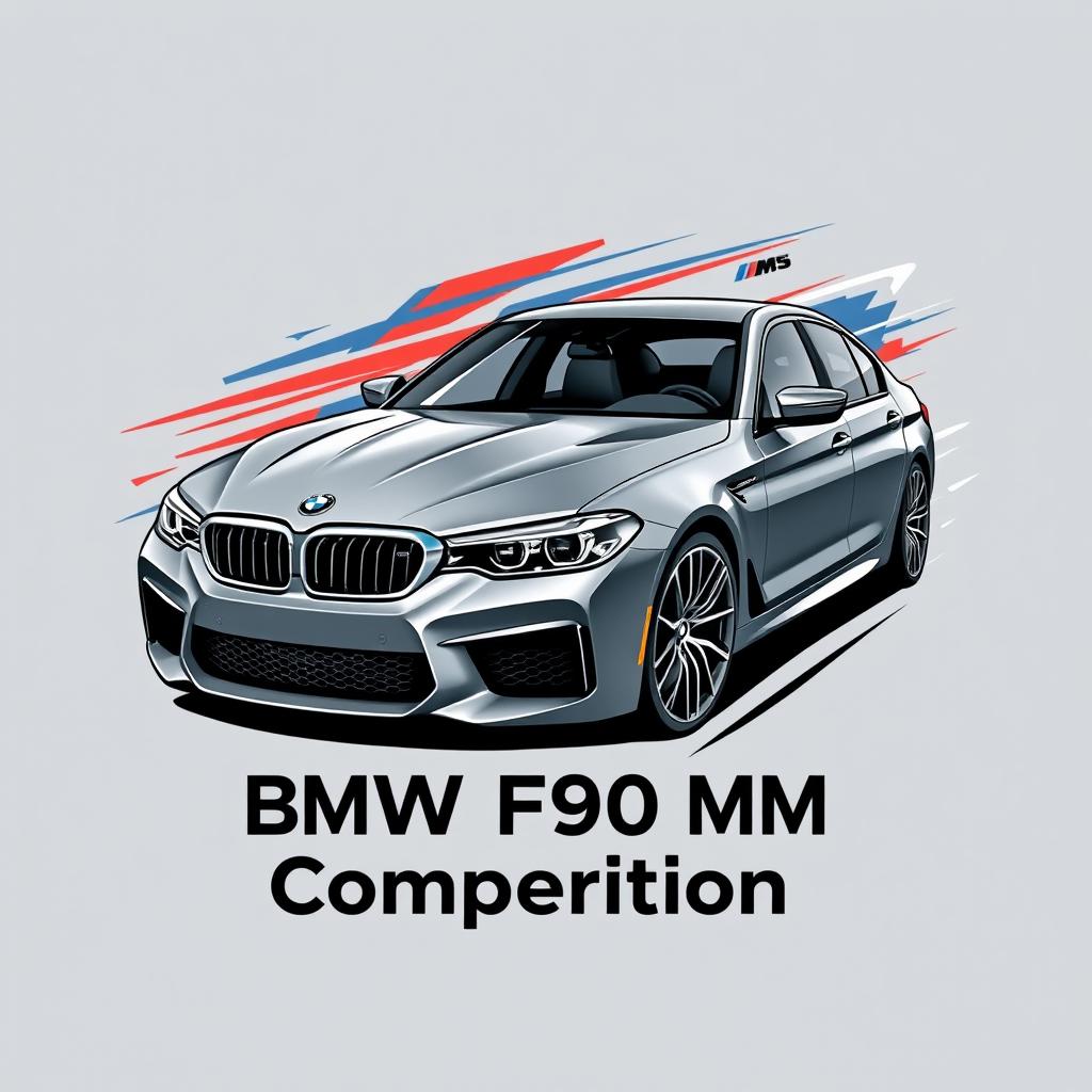 A stylish t-shirt design featuring the BMW F90 M5 Competition