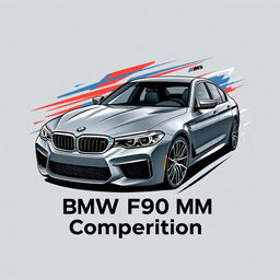 A stylish t-shirt design featuring the BMW F90 M5 Competition