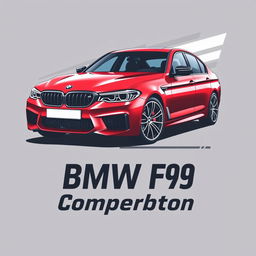 A trendy t-shirt design featuring the BMW F90 M5 Competition