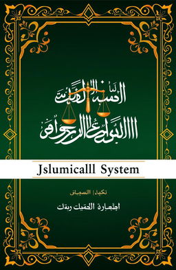 A book cover design for a title focused on 'Islamic Judicial System'