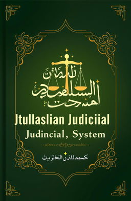 A book cover design for a title focused on 'Islamic Judicial System'