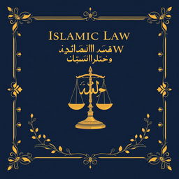 A book cover design for a title titled 'Islamic Law'