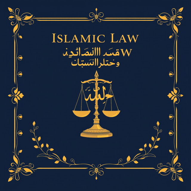 A book cover design for a title titled 'Islamic Law'