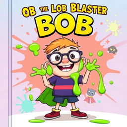 A charmingly illustrated book cover for a children's story titled 'Bob the Blob Blaster'
