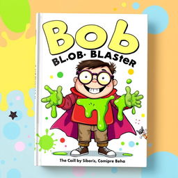 A charmingly illustrated book cover for a children's story titled 'Bob the Blob Blaster'