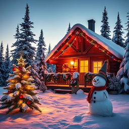 A festive winter scene capturing the essence of Christmas