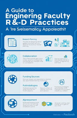 A visually appealing infographic titled 'A Guide to Engineering Faculty R&D Practices: A Systematic Approach'