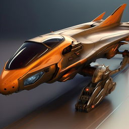 long leopard-like futuristic jet fighter