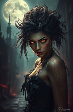 A dark and twisted portrait of a woman named Eva who is overcome with obsession