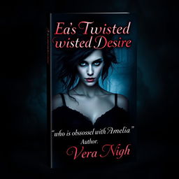 A striking book cover design for 'Eva's Twisted Desire,' featuring a dark and mysterious theme