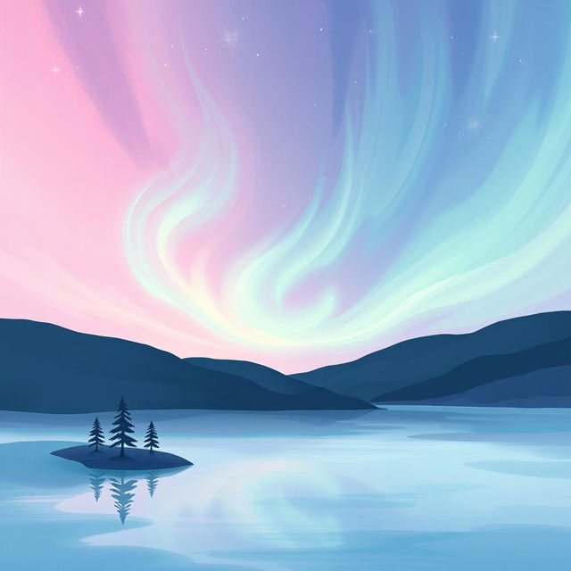 A stunning back cover design featuring the northern lights in an impressionism art style, using pastel colors that evoke the charm of classic impressionist paintings