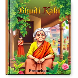 An eye-catching cover page for the story 'Bhudi Kaki' by Premchand